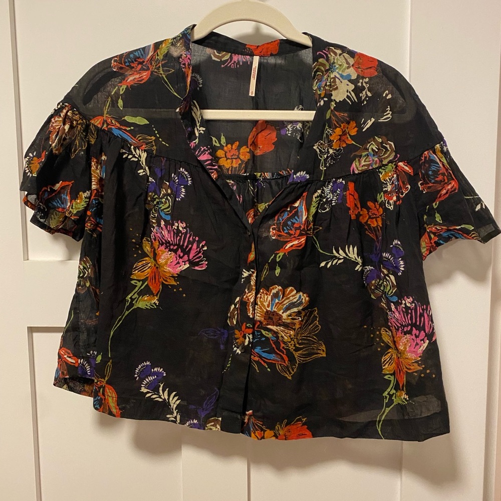Sheer Floral Crop Top